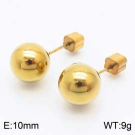 10mm spherical stainless steel simple and fashionable charm women's gold earrings
