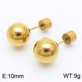 10mm spherical stainless steel simple and fashionable charm women's gold earrings