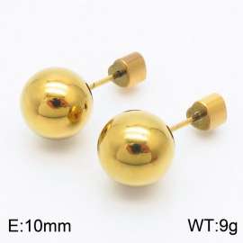 10mm spherical stainless steel simple and fashionable charm women's gold earrings