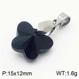 Black Color Crystal Glass Butterfly Pendant For Women Jewelry