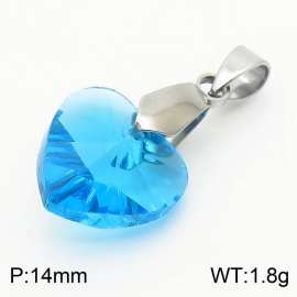 Blue Color Crystal Glass Heart Pendant For Women Jewelry