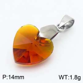 Brown Color Crystal Glass Heart Pendant For Women Jewelry