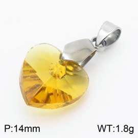 Brown Color Crystal Glass Heart Pendant For Women Jewelry