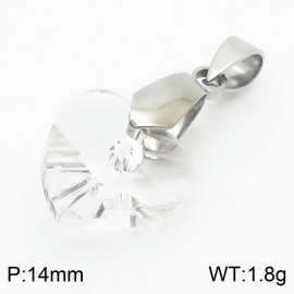 White Color Crystal Glass Heart Pendant For Women Jewelry