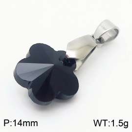 Black Color Crystal Glass flower Pendant For Women Jewelry
