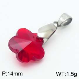 Red Color Crystal Glass flower Pendant For Women Jewelry