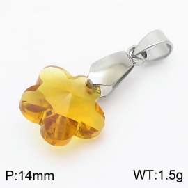 Yellow Color Crystal Glass flower Pendant For Women Jewelry