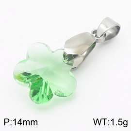 Green Color Crystal Glass flower Pendant For Women Jewelry
