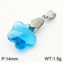 Blue Color Crystal Glass flower Pendant For Women Jewelry