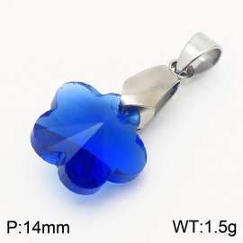 Blue Color Crystal Glass flower Pendant For Women Jewelry