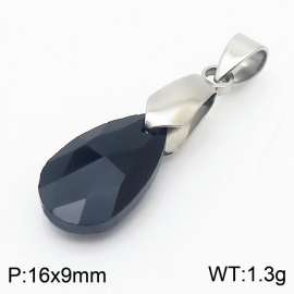 Black Color Crystal Glass Water Droplet Pendant For Women Jewelry