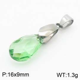 Green Color Crystal Glass Water Droplet Pendant For Women Jewelry