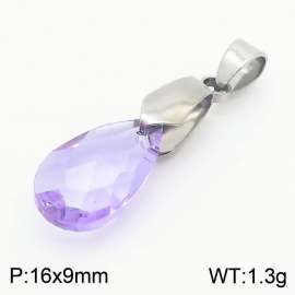 Purple Color Crystal Glass Water Droplet Pendant For Women Jewelry