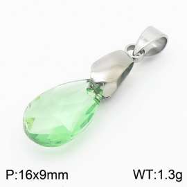 Green Color Crystal Glass Water Droplet Pendant For Women Jewelry