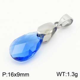 Blue Color Crystal Glass Water Droplet Pendant For Women Jewelry