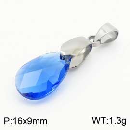 Blue Color Crystal Glass Water Droplet Pendant For Women Jewelry