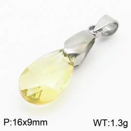 Yellow Color Crystal Glass Water Droplet Pendant For Women Jewelry