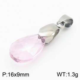 Pink Color Crystal Glass Water Droplet Pendant For Women Jewelry