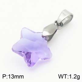 Purple Color Crystal Glass Star Pendant For Women Jewelry