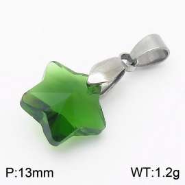 Green Color Crystal Glass Star Pendant For Women Jewelry