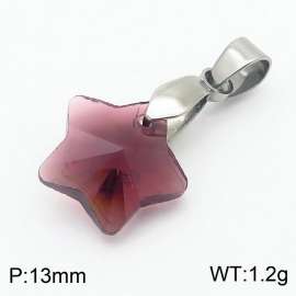 Purple Color Crystal Glass Star Pendant For Women Jewelry