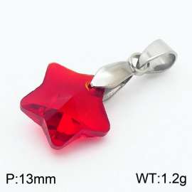 Red Color Crystal Glass Star Pendant For Women Jewelry