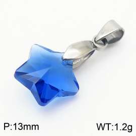 Blue Color Crystal Glass Star Pendant For Women Jewelry