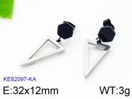 Stainless Steel Black-plating Earring
