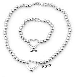 Stainless steel 8mm steel ball heart-shaped set