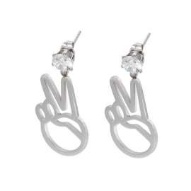 Stainless Steel Stone&Crystal Earring