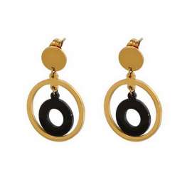 Stainless Steel Black-plating Earring