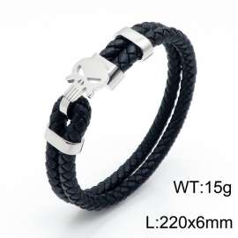 Stainless Steel Leather Bracelet