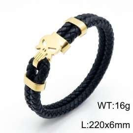 Stainless Steel Leather Bracelet