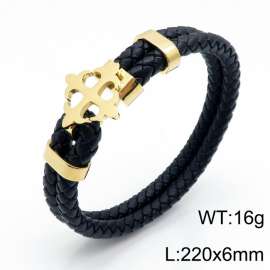 Stainless Steel Leather Bracelet