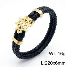 Stainless Steel Leather Bracelet