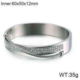 Stainless Steel Stone Bangle