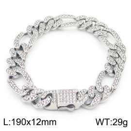 Hip Hop Style 3:1 Men's Bracelet Inlaid with Diamond Titanium Steel