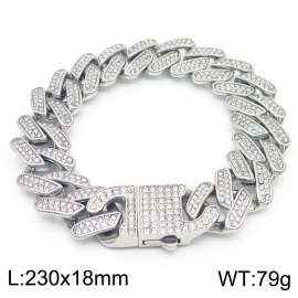 Hip Hop 18mm Diamond Cuban Chain Titanium Steel Men's Bracelet