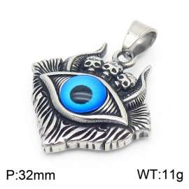 Stainless steel skull demon eye men's pendant