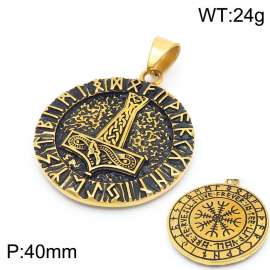 Men's Stainless Steel Viking Totem Snowflake Thor Hammer Pendant