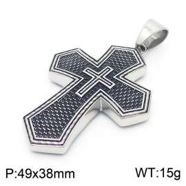 Vintage punk style men's stainless steel cross pendant