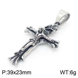 Punk style Jesus Cross Men's Stainless Steel Pendant