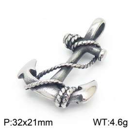 Punk style men's stainless steel anchor pendant