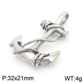 Punk style men's stainless steel anchor pendant