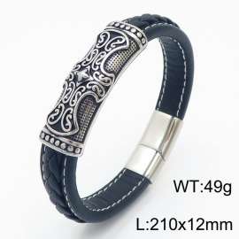 21cm Cross Personalized Vintage Genuine Leather Bracelet