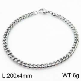 Simple Bracelet Jewelry Stainless Steel 4mm Wide Cuban Chain Bracelets