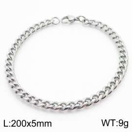 Simple Bracelet Jewelry Stainless Steel 5mm Wide Cuban Chain Bracelets