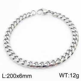 200x6mm stainless steel Cuban bracelet for men and women