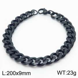 200x9mm Stainless Steel Cuban Bracelet for Men and Women