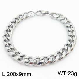 200x9mm Stainless Steel Cuban Bracelet for Men and Women